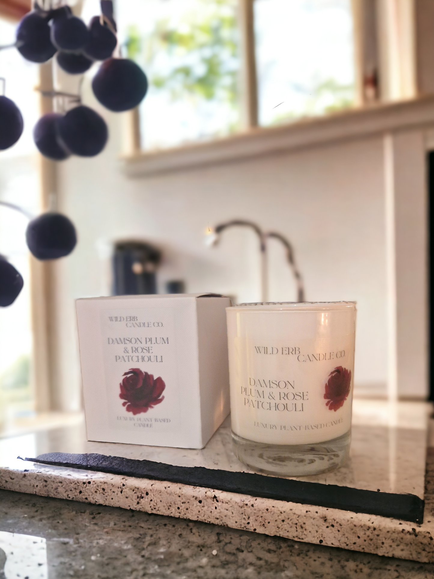 Damson Plum & Rose Patchouli Luxury Candle
