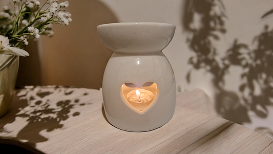 Natural white heart cut out burner